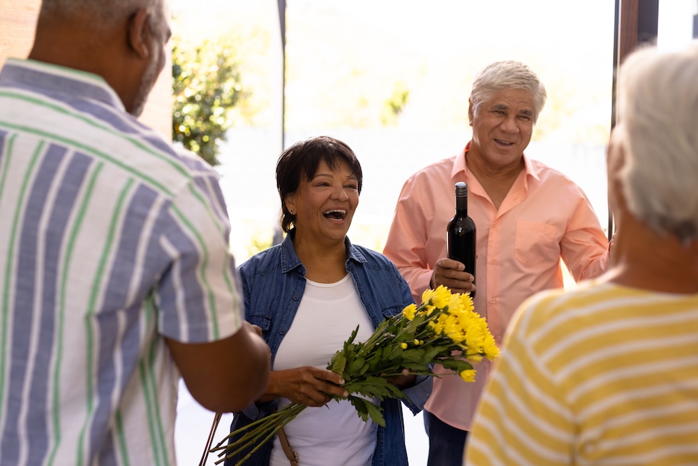 Senior friends and family enjoying an active lifestyle at Assisted Living in Fresno, CA